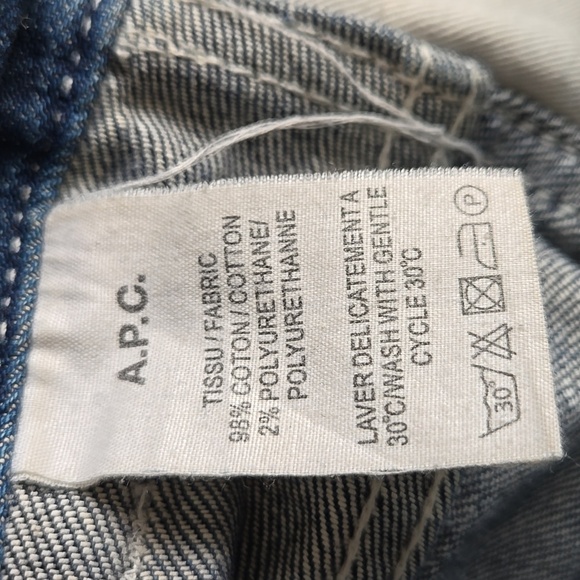 A.P.C. Blue High Waisted Straight Wide Leg Denim Jeans Women Size 26 - Picture 6 of 9
